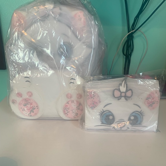 Loungefly Handbags - Loungefly Marie floral mini backpack & wallet
